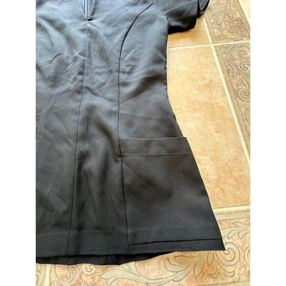 Simon Jersey  Black Polyester Front pockets tunic  uniform‎ top Size 6 - Picture 5 of 7